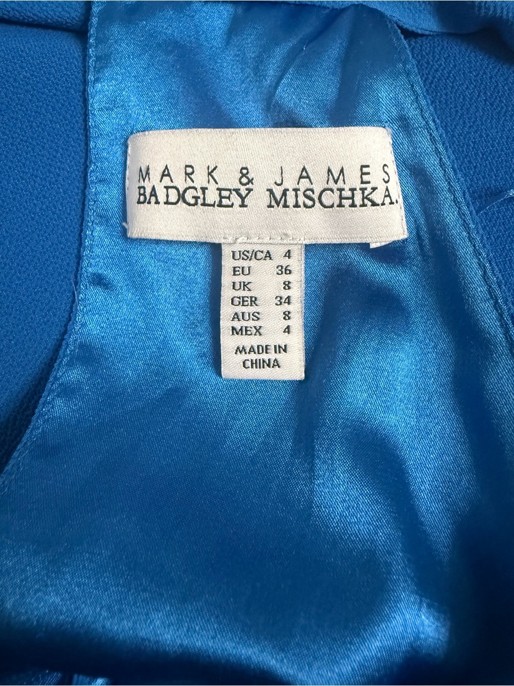 Mark & James Badgley Mischka Blue Halter High Low Gown Size 4 - Picture 5 of 6